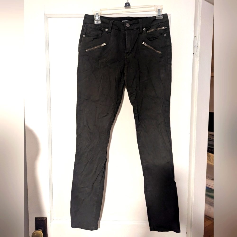 Kenneth Cole Dark Green Jess Skinny Slacks